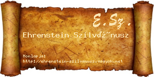 Ehrenstein Szilvánusz névjegykártya